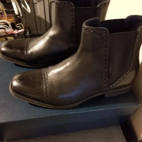 Cole Haan | Shoes | Cole Haan Black Leather Slip On Boots  display picture 3